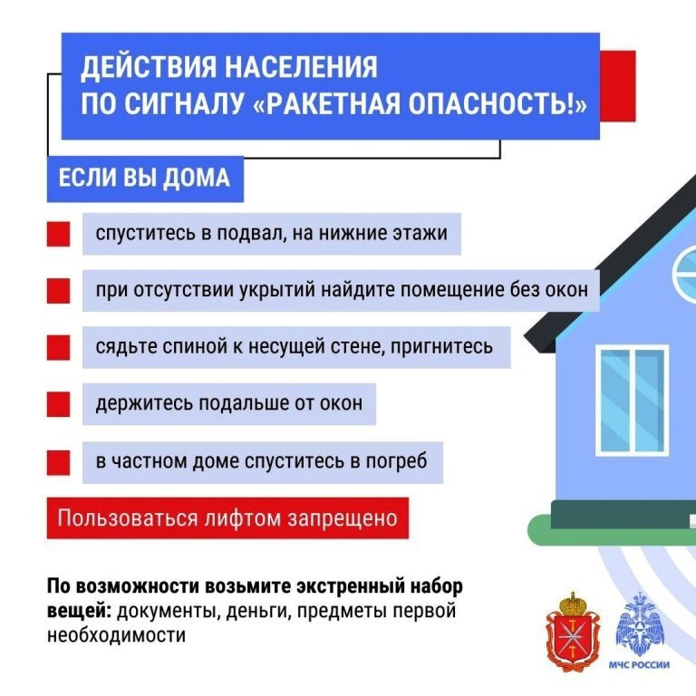 Порядок действий по сигналу «ВНИМАНИЕ ВСЕМ! РАКЕТНАЯ ОПАСНОСТЬ!».